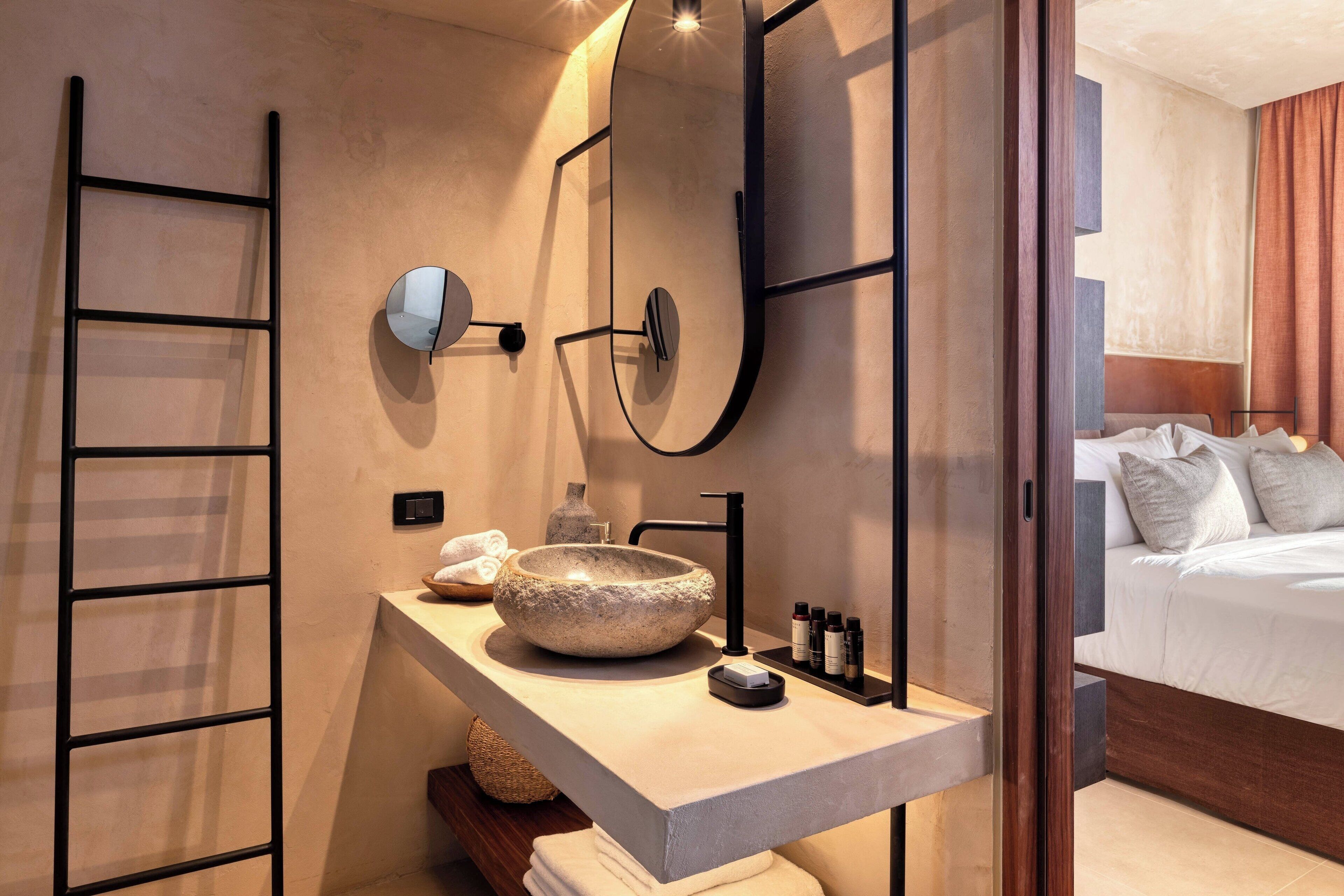 free toiletries, hair dryer, bathrobes, towels