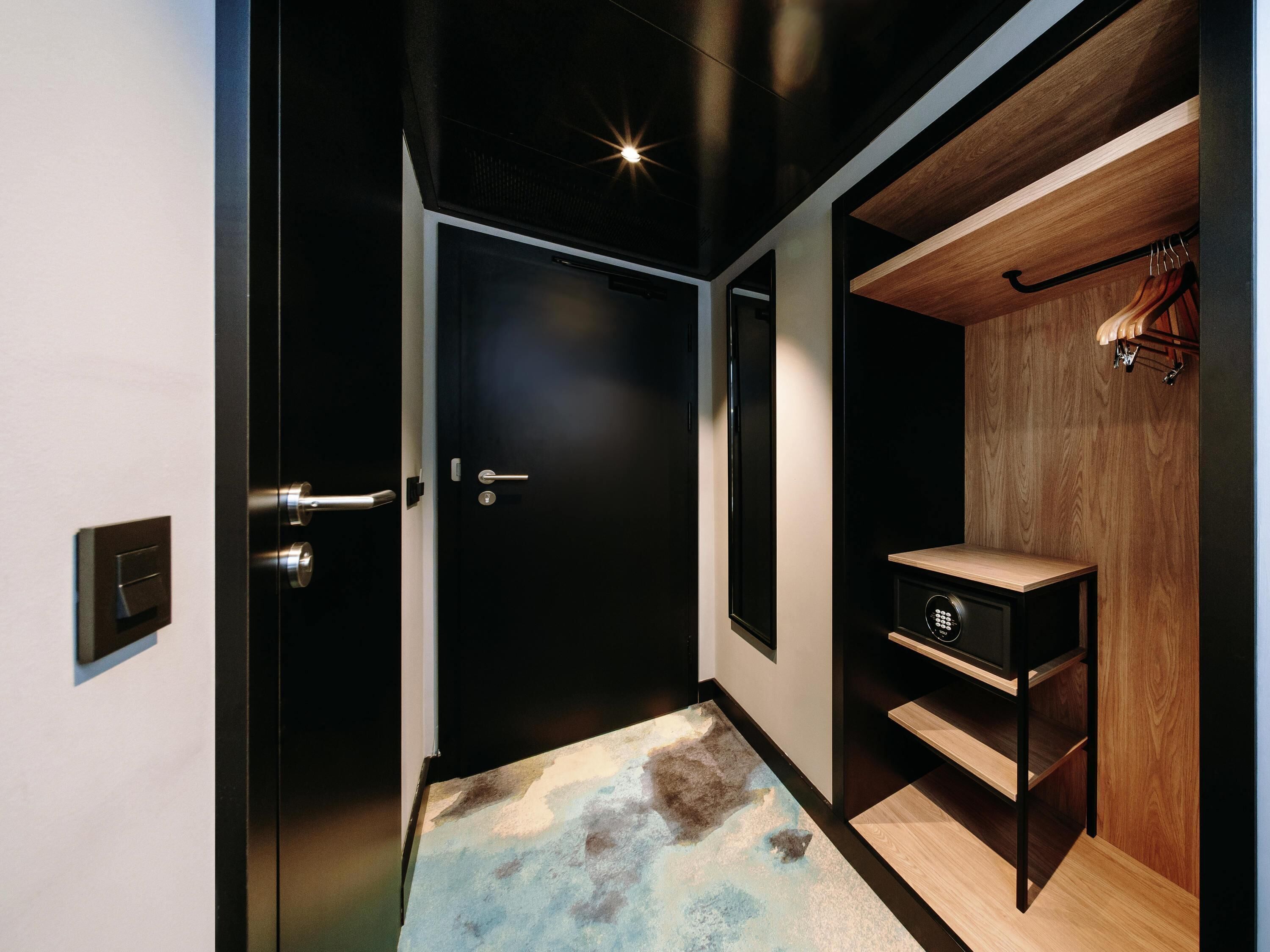 minibar, desk, laptop workspace, soundproofing