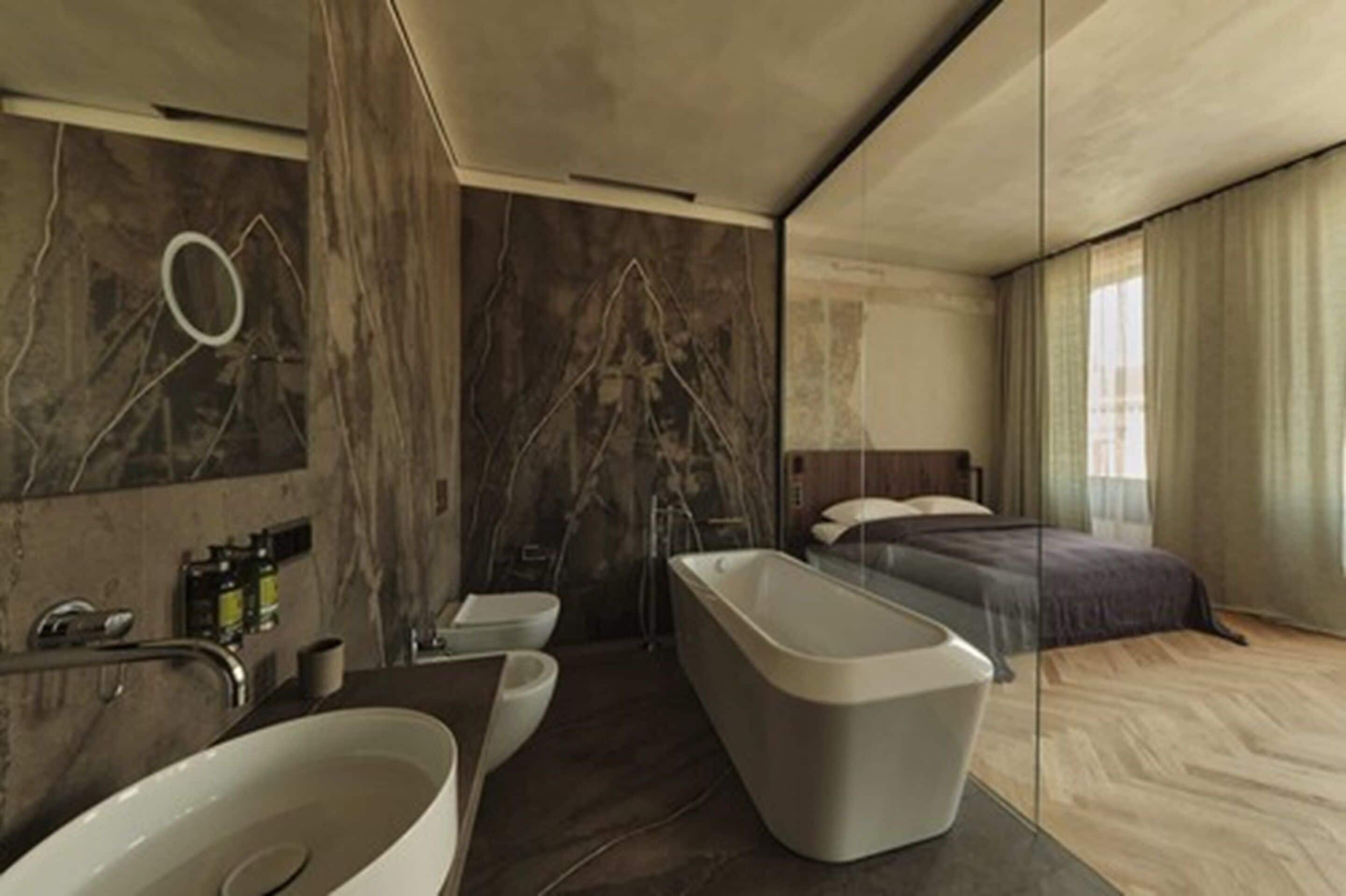 Standard-Apartment, 1 King-Bett | Badezimmer | Designer-Toilettenartikel, Haartrockner, Bademäntel, Hausschuhe