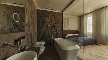 Standard-Apartment, 1 King-Bett | Badezimmer | Designer-Toilettenartikel, Haartrockner, Bademäntel, Hausschuhe