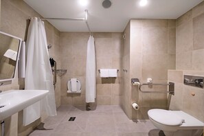 Classic Room, 1 Double Bed (Comfortable) | Bathroom | Combined shower/bathtub, eco-friendly toiletries, hair dryer, towels
