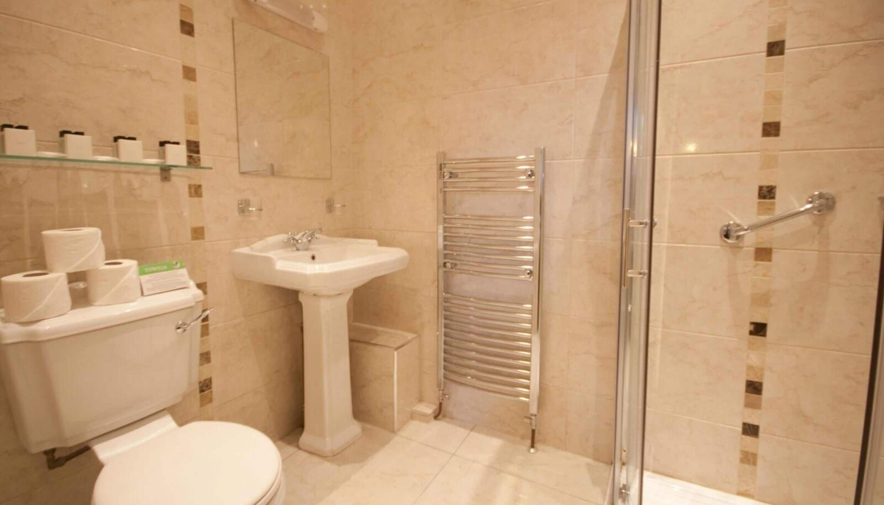 free toiletries, hair dryer, towels