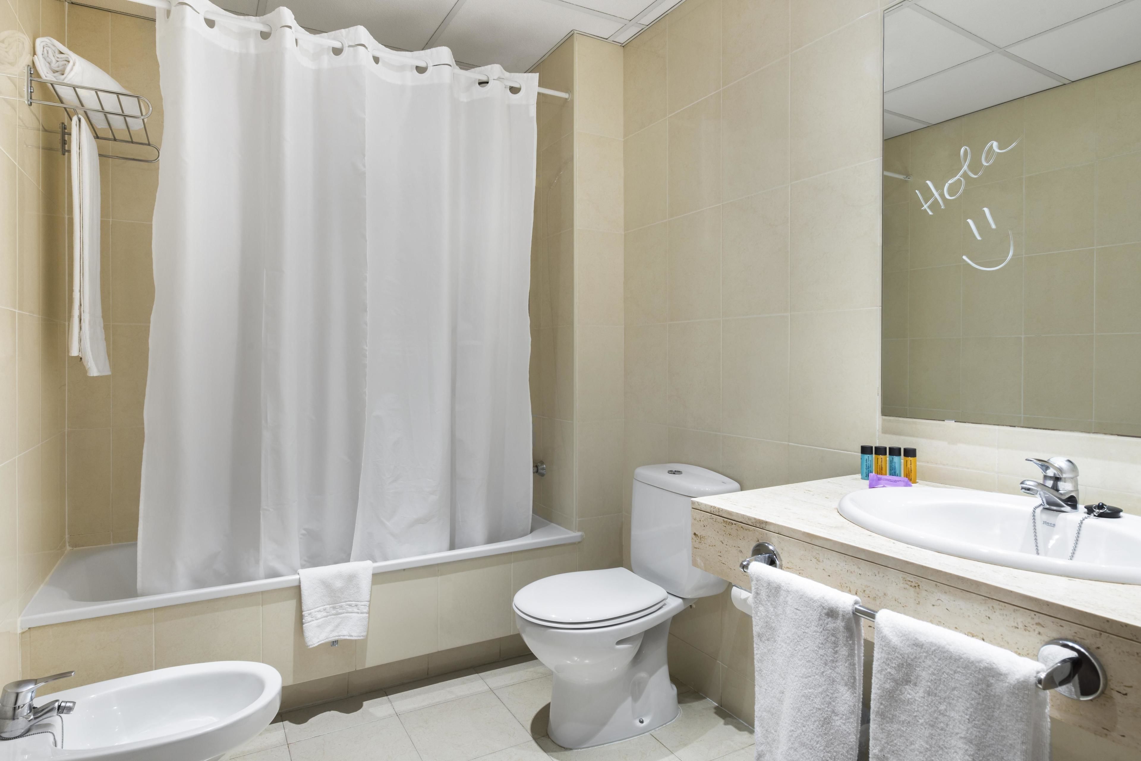 free toiletries, hair dryer, towels