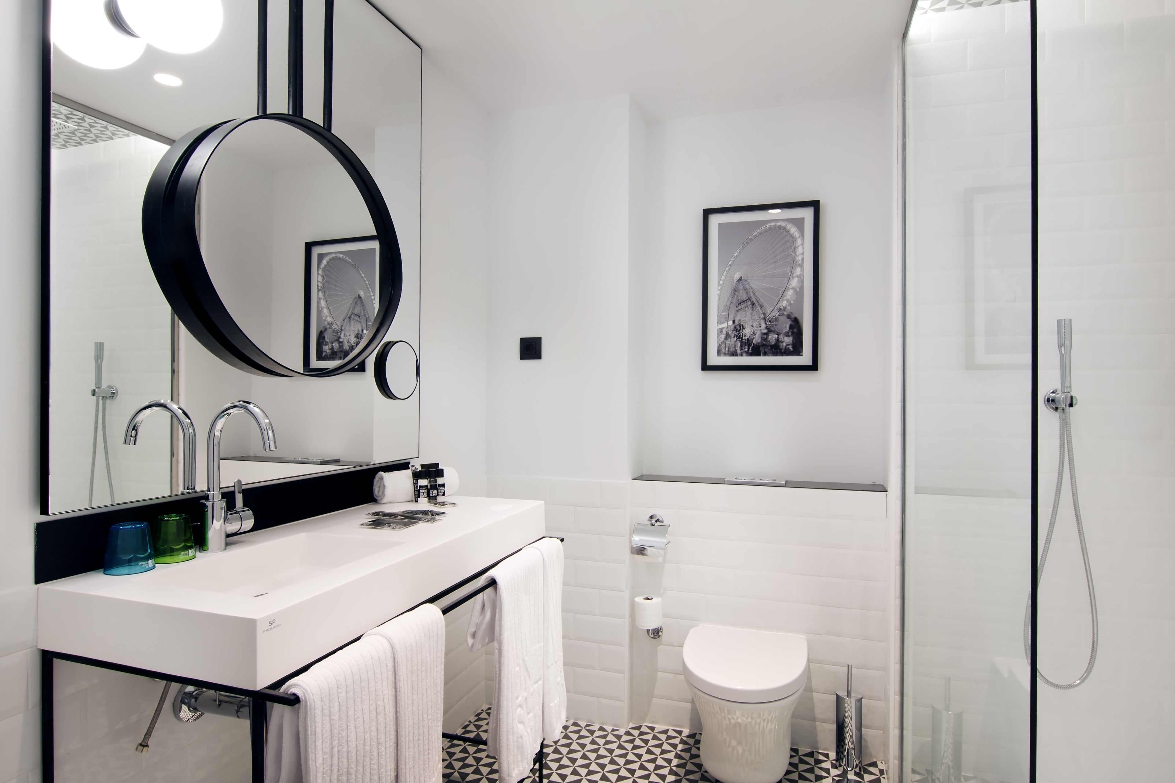 free toiletries, hair dryer, towels