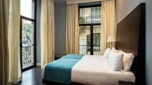 Comfort cool Ramblas views twin room (1 or 2 pax) | In-room safe, individually furnished, blackout drapes, soundproofing