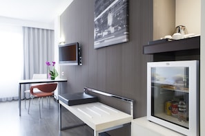 Double or Twin Room, Terrace, City View | Minibar, in-room safe, desk, blackout curtains