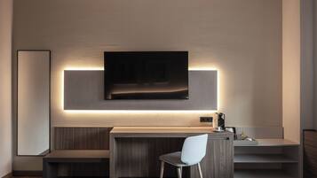Premium bedding, memory foam beds, in-room safe, desk