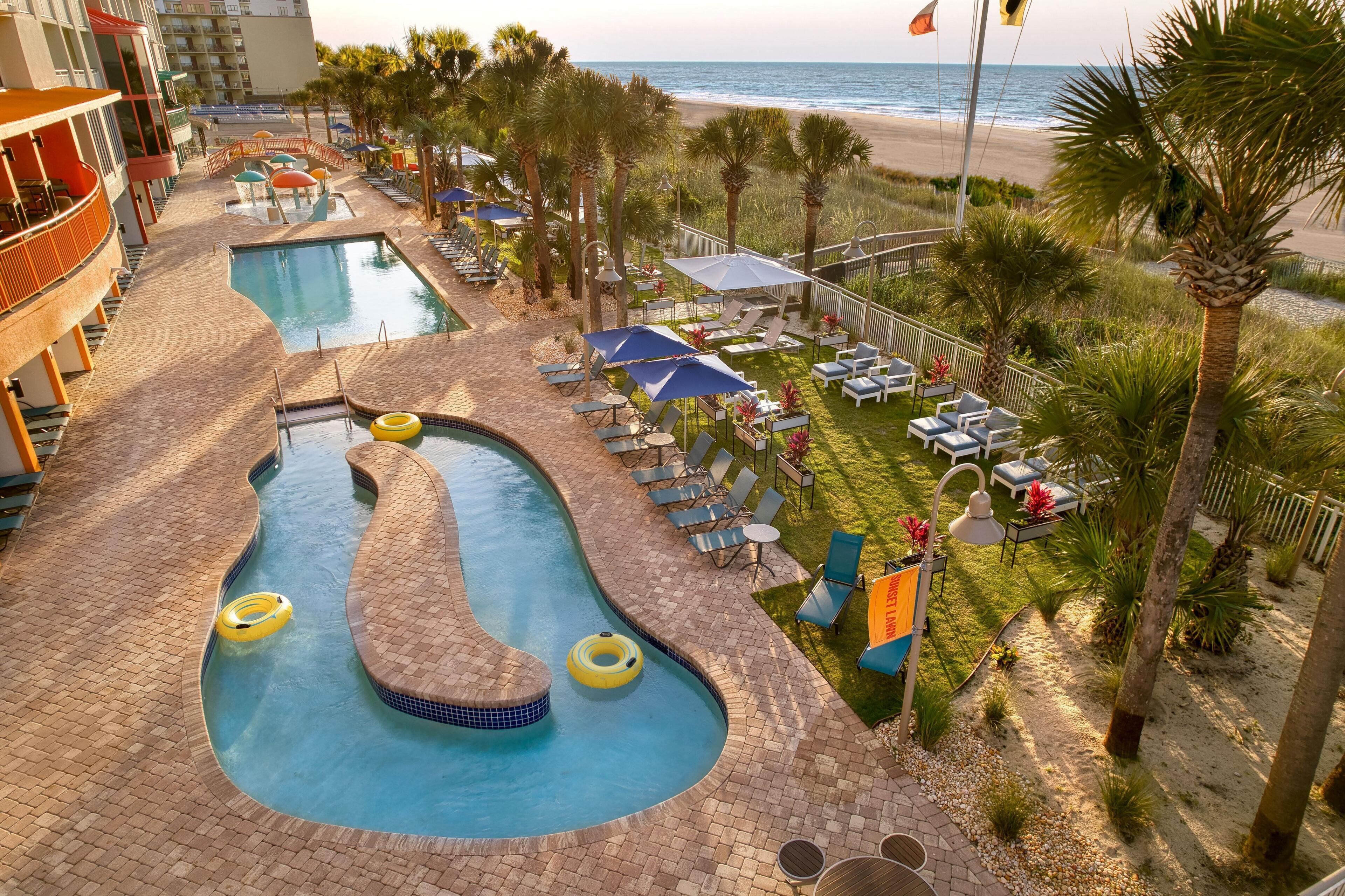 9 piscinas externas, guarda-sóis, espreguiçadeiras