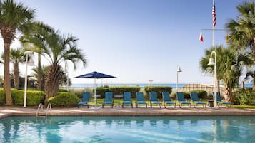9 outdoor pools, pool umbrellas, sun loungers