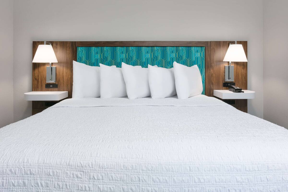 suite, 1 king bed, non smoking (mini) | hypo-allergenic bedding, desk, laptop workspace, blackout curtains