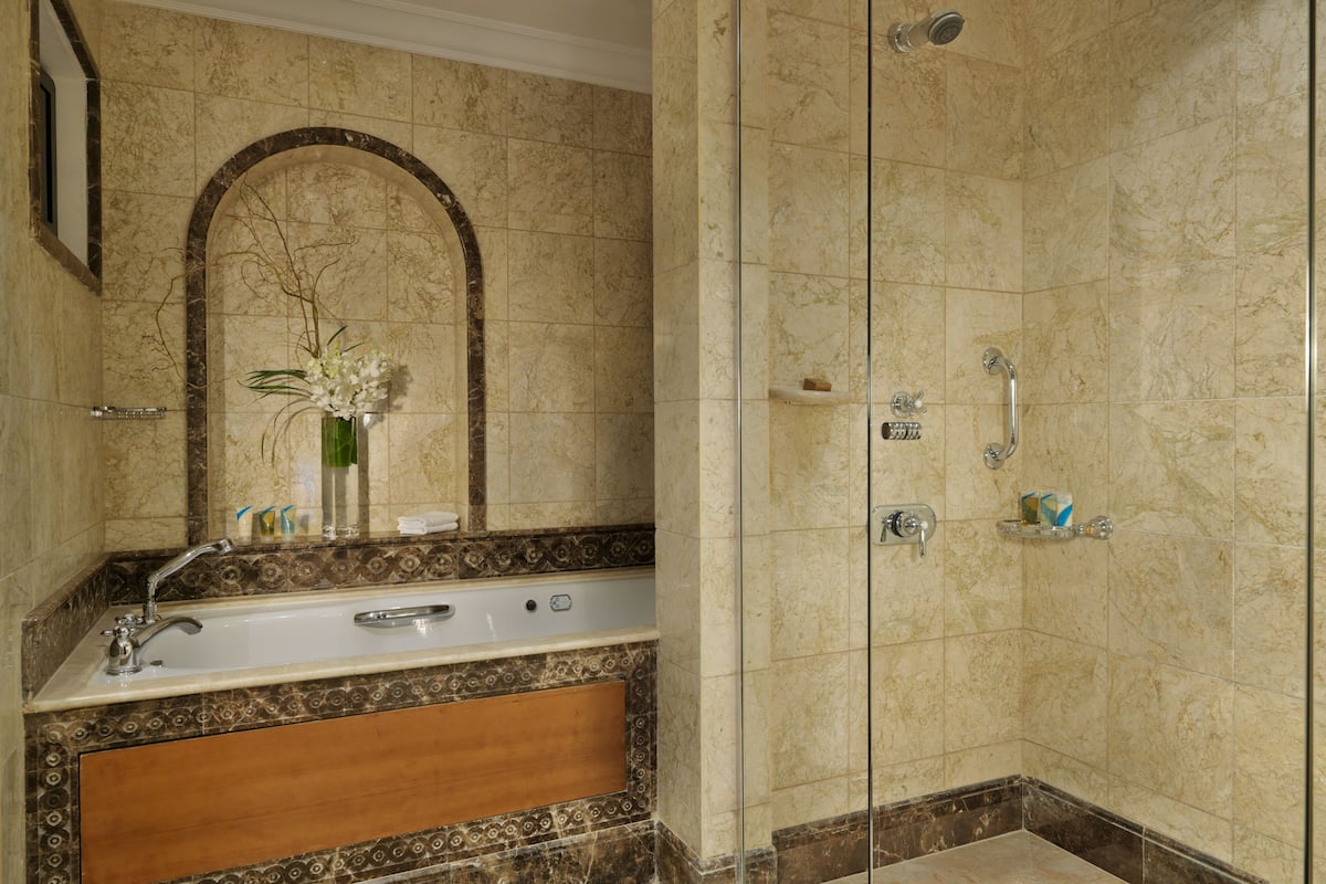 grand suite, 1 king bed | bathroom | hair dryer, bathrobes, slippers, bidet
