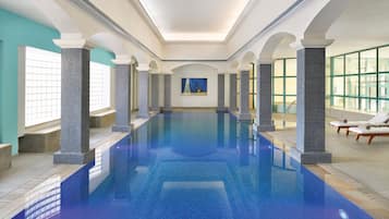 Indoor pool, seasonal outdoor pool, free pool cabanas, pool umbrellas