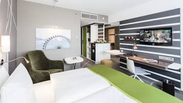 Hypo-allergenic bedding available, pillowtop beds, in-room safe, desk