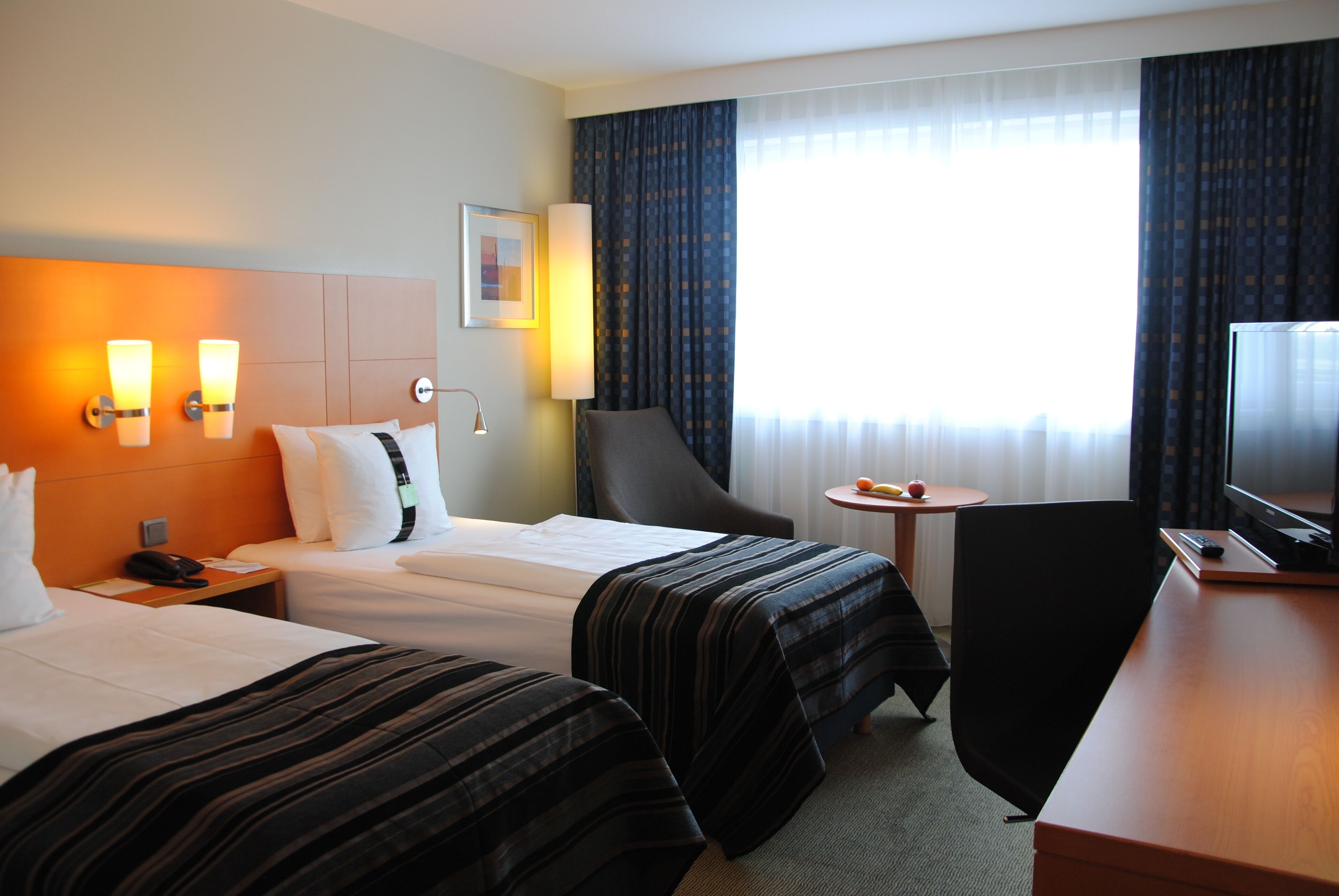 Hypo-allergenic bedding, pillow-top beds, in-room safe, desk