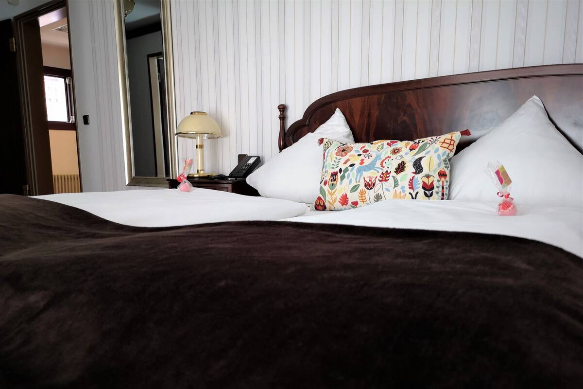 Standard Double Room | Minibar, in-room safe, blackout drapes, iron/ironing board