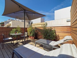Quarto casal luxo de uso individual, terraço | Terraço/pátio
