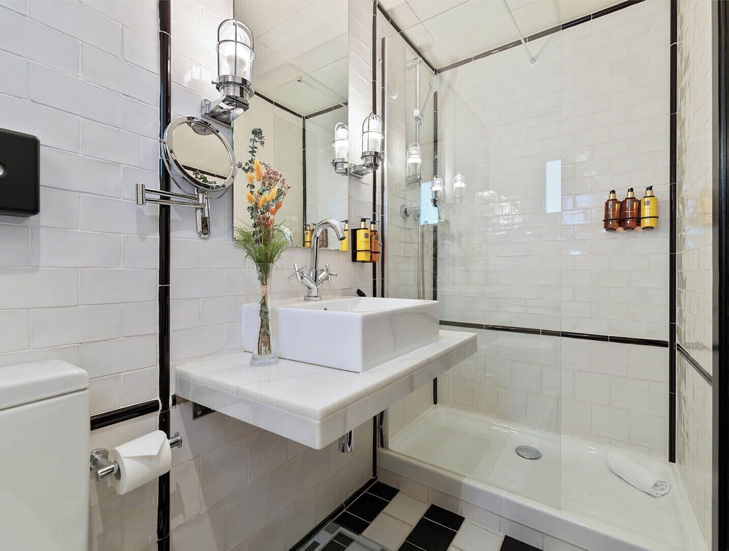 essential single | bathroom | shower, eco-friendly toiletries, hair dryer, bathrobes