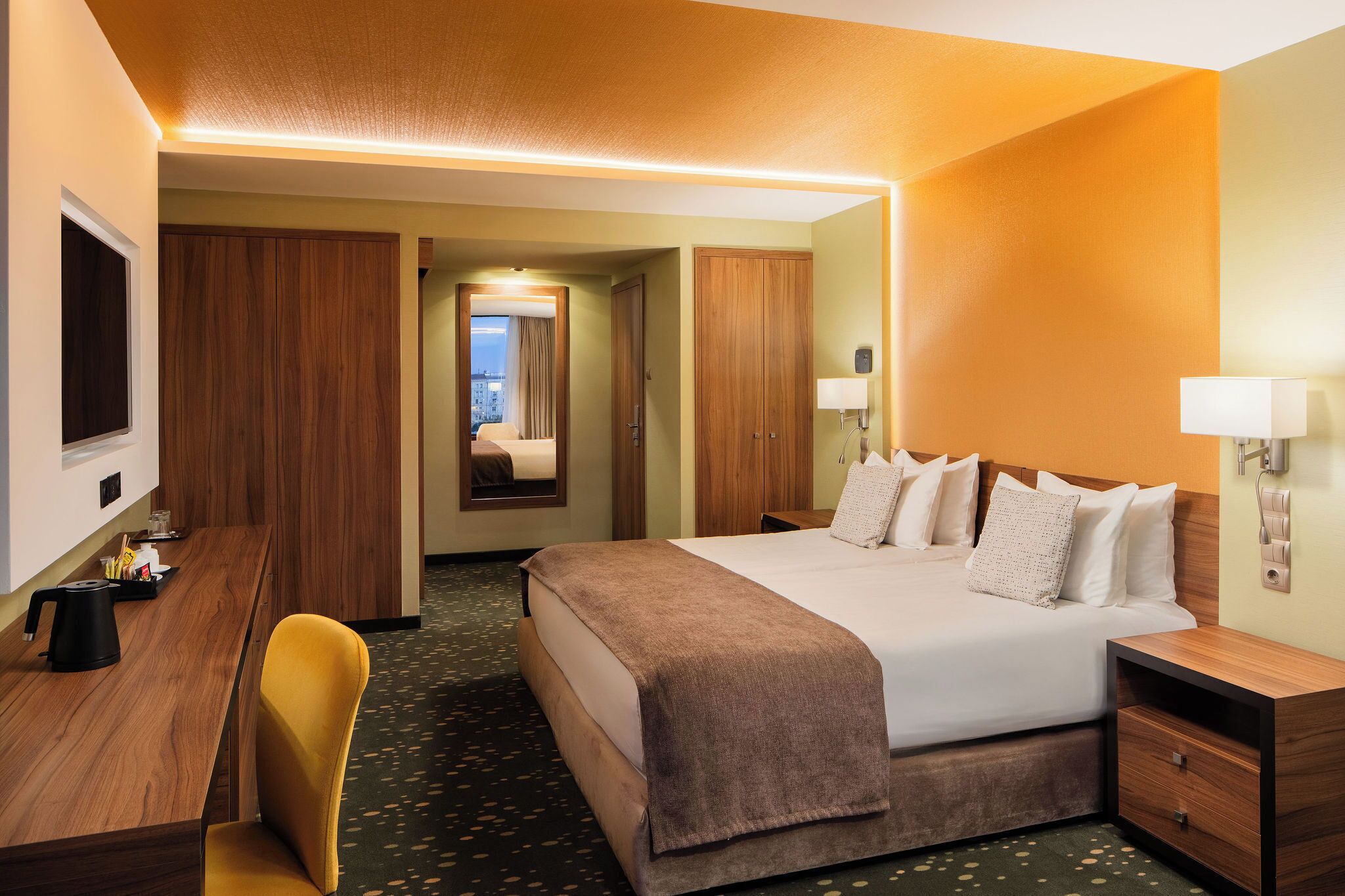 premium bedding, in-room safe, desk, soundproofing