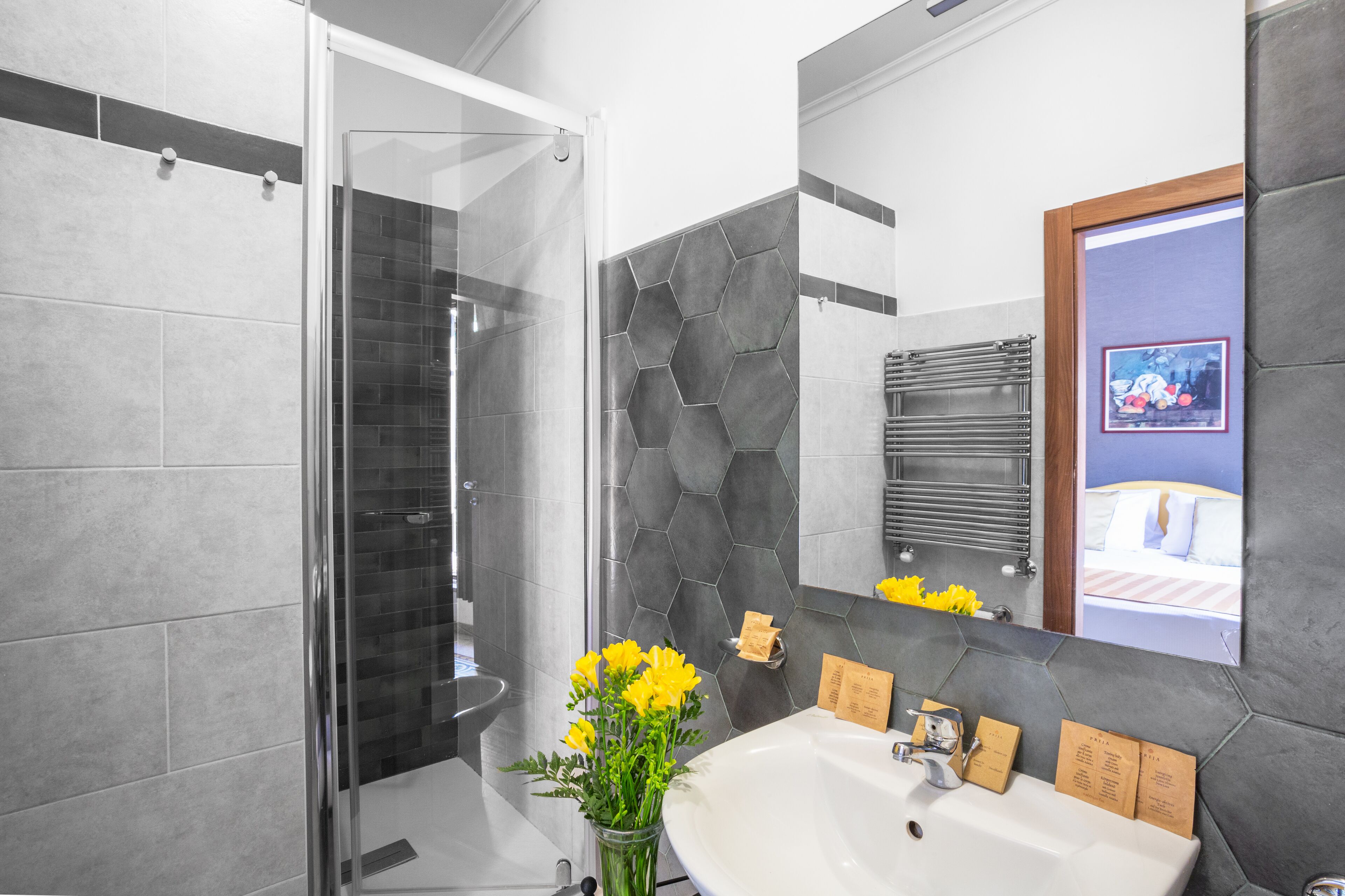 standard double room | bathroom | free toiletries, hair dryer, towels