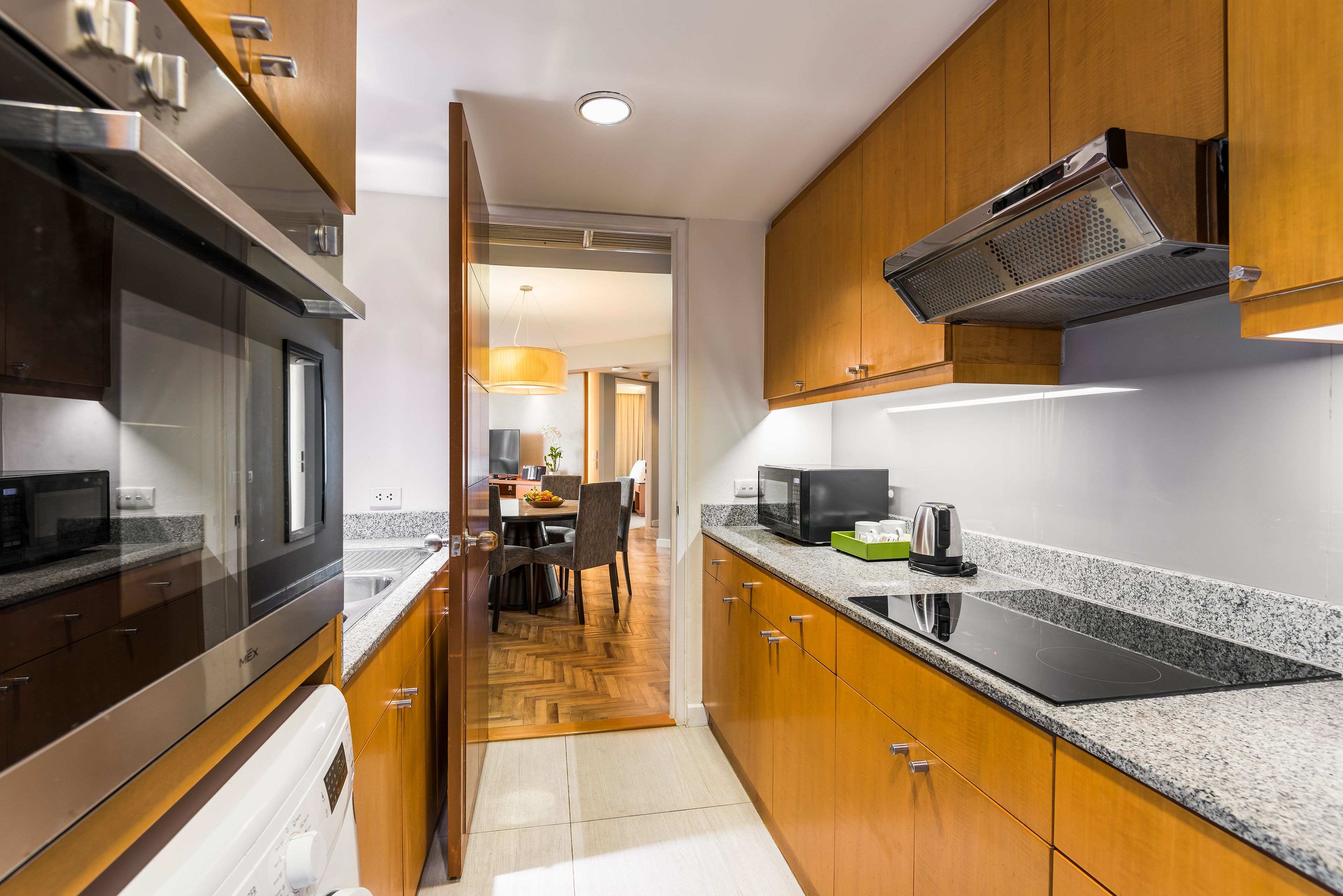 deluxe 3-bedroom twin | private kitchen | full-sized fridge, microwave, stovetop, electric kettle