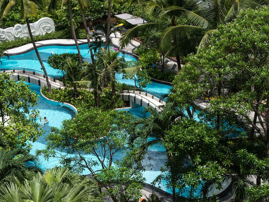 Outdoor pool, open 6:00 AM to 9:00 PM, pool umbrellas, sun loungers