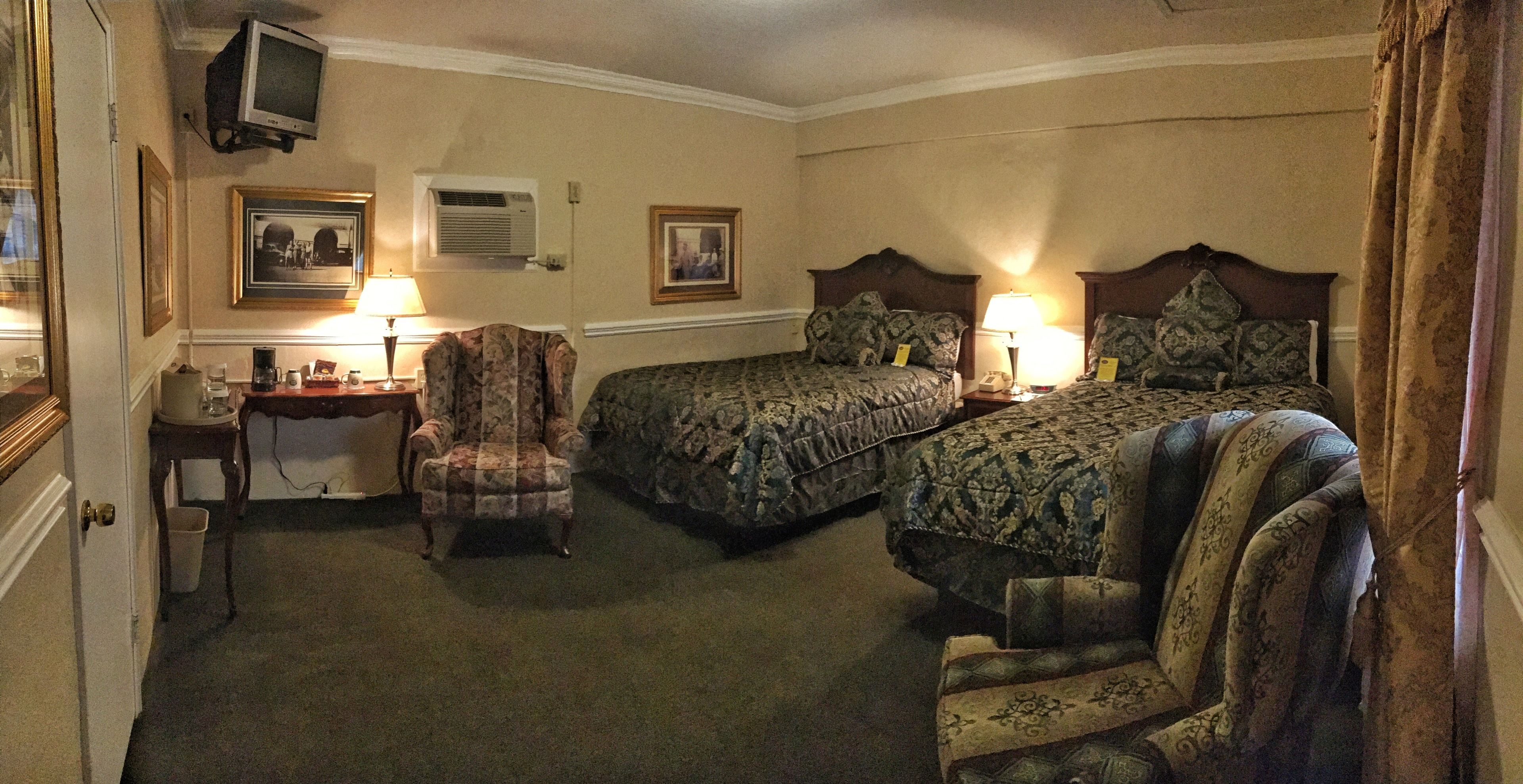 signature room, 2 queen beds, annex building (located beside the historic inn) | desk, iron/ironing board, free wifi, bed sheets