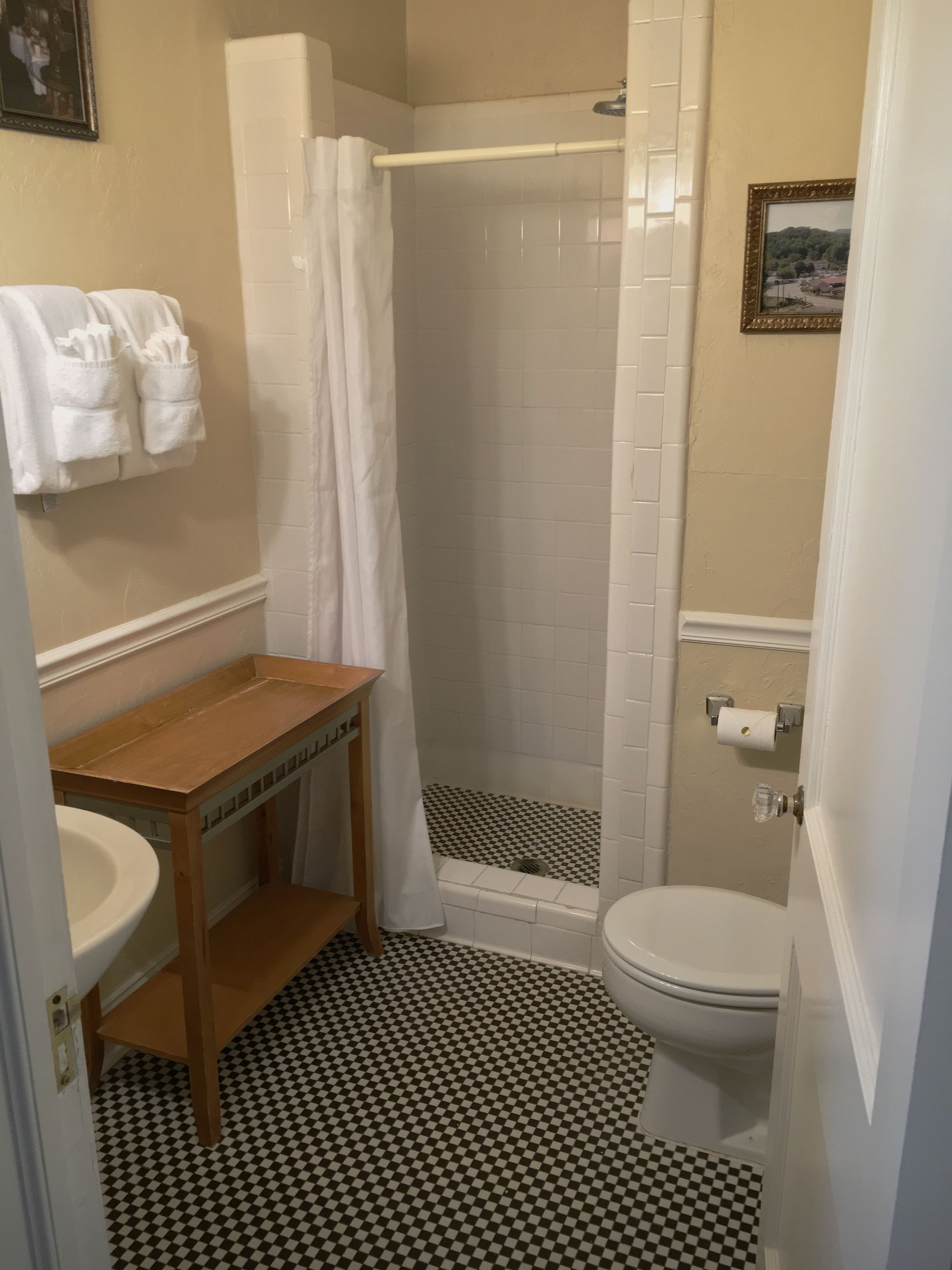 free toiletries, hair dryer, towels