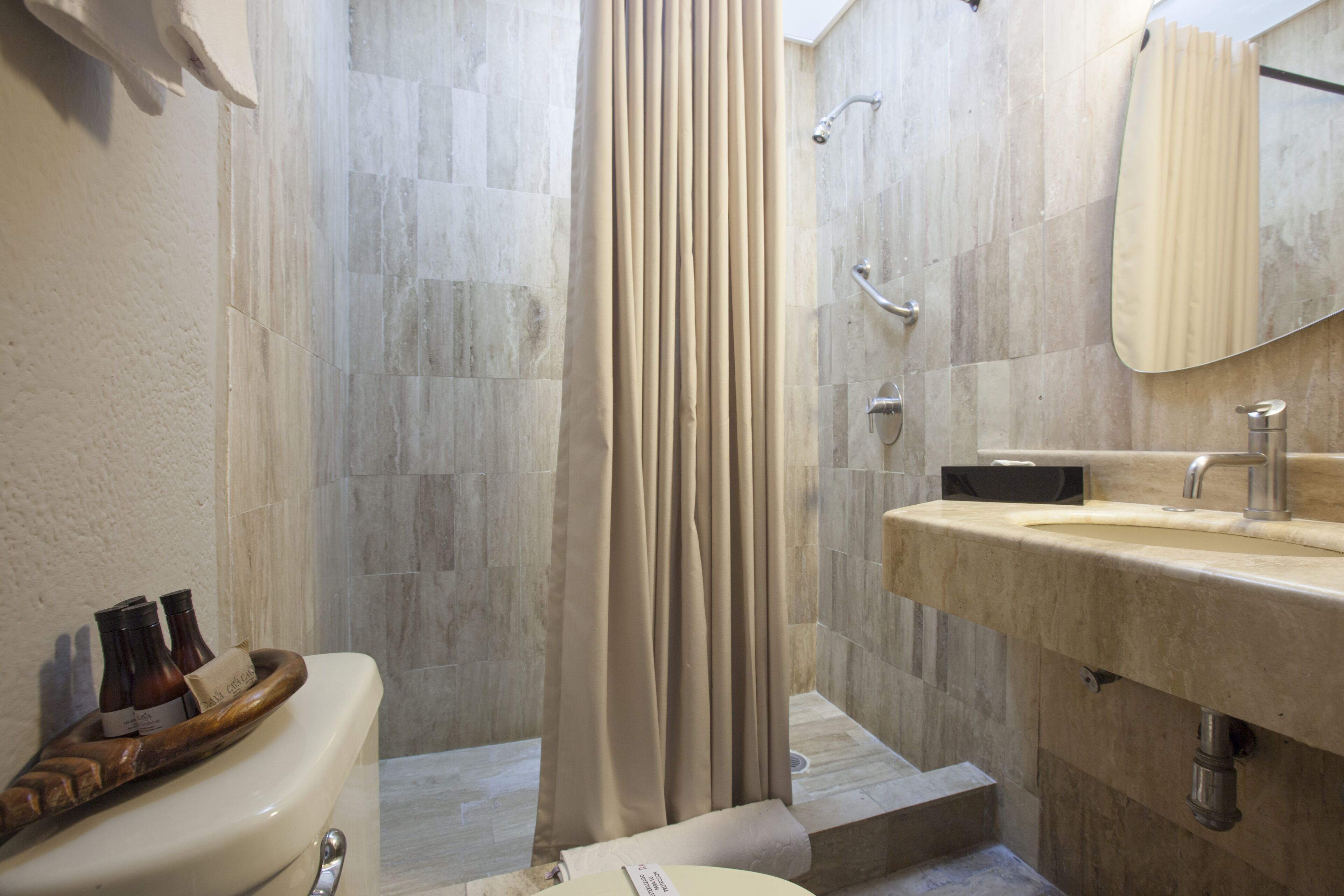 standard room, 2 queen beds (patmos) | bathroom | combined shower/bathtub, designer toiletries, hair dryer, towels