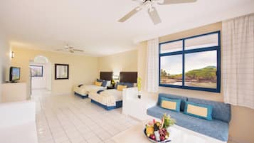 Premium bedding, pillowtop beds, in-room safe, blackout drapes
