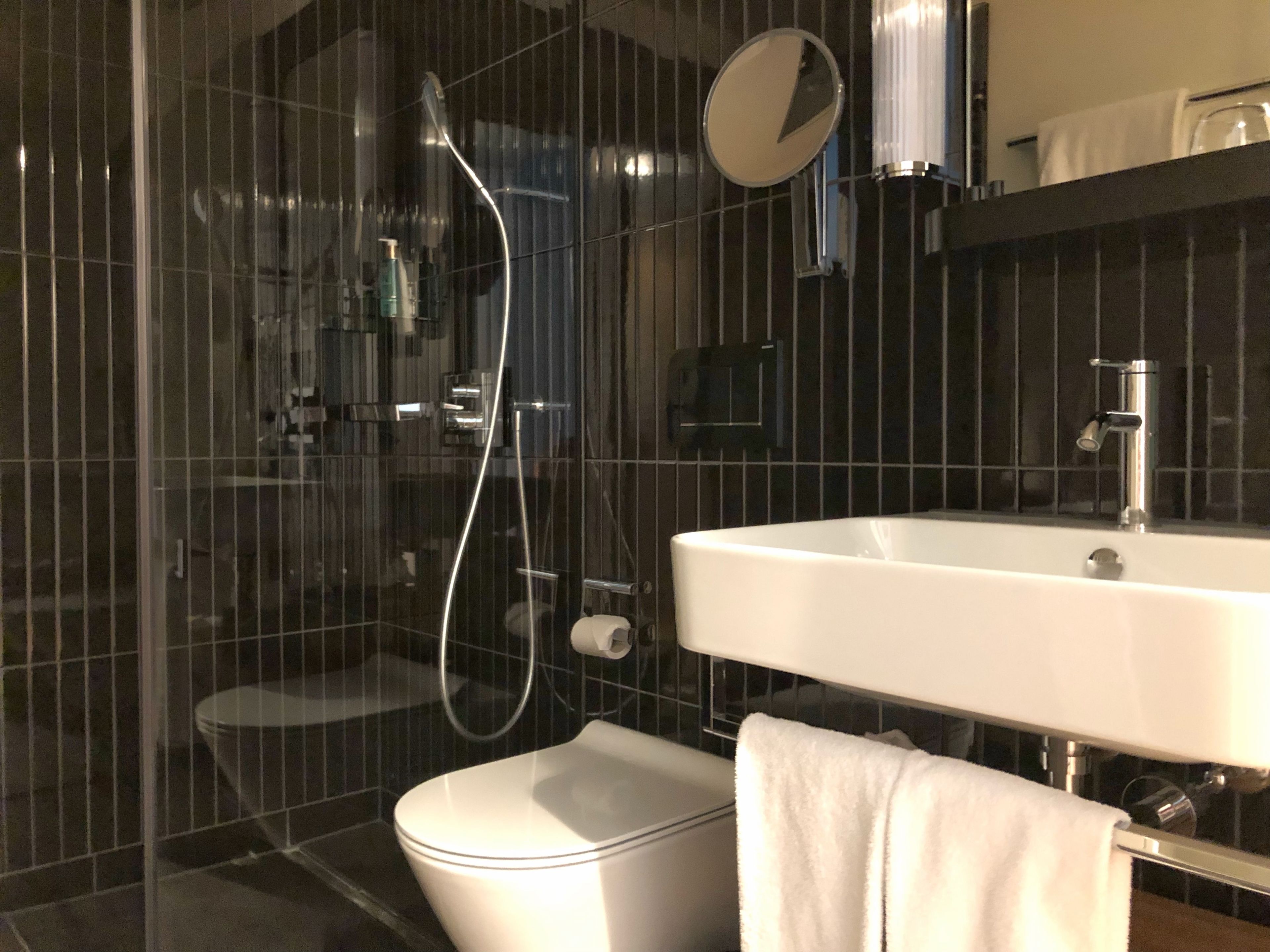 standard room, 1 queen bed, refrigerator (converts to 2 twin beds) | bathroom | shower, free toiletries, hair dryer, towels