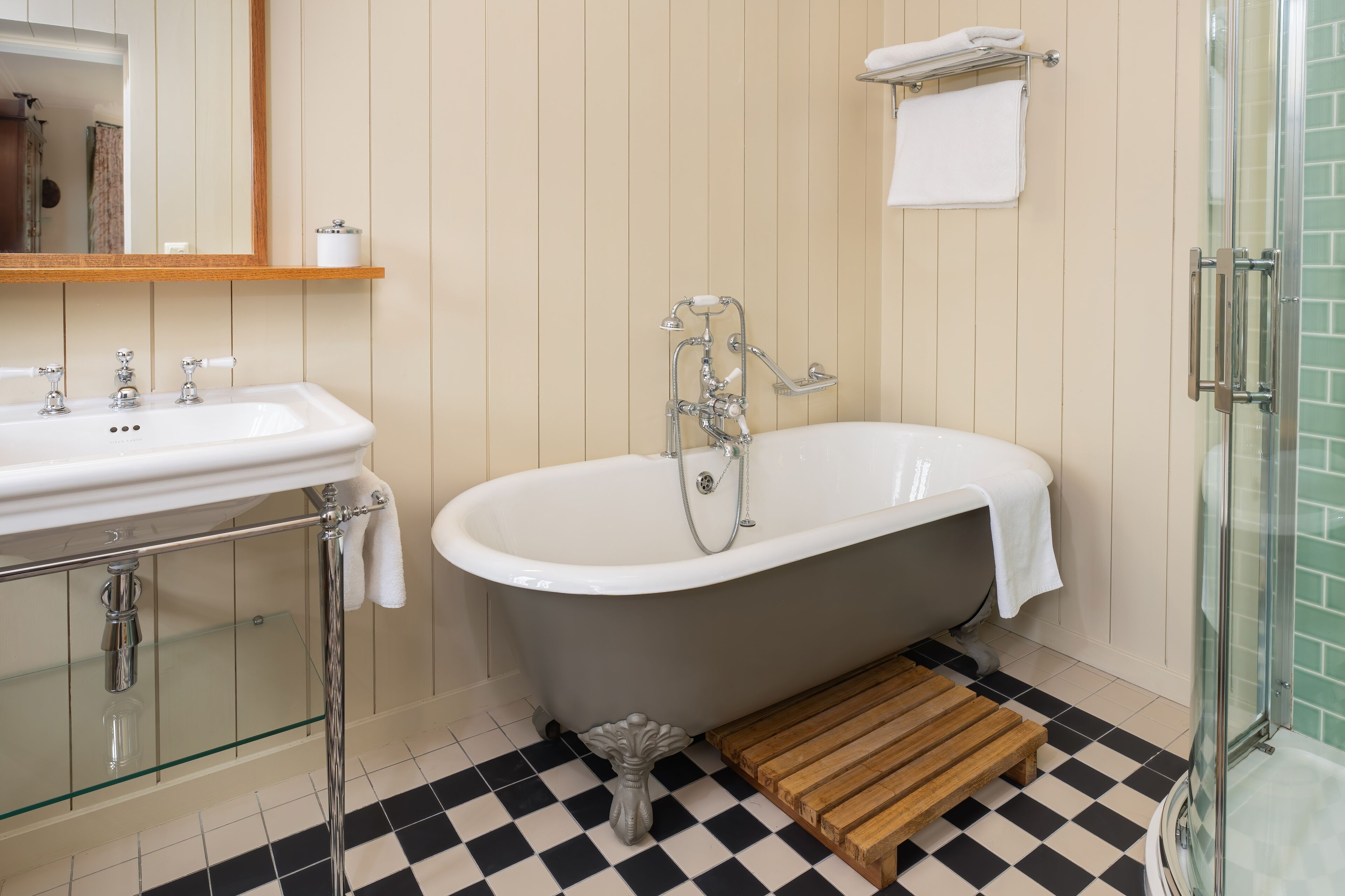 master suite | bathroom | free toiletries, hair dryer, bathrobes, slippers