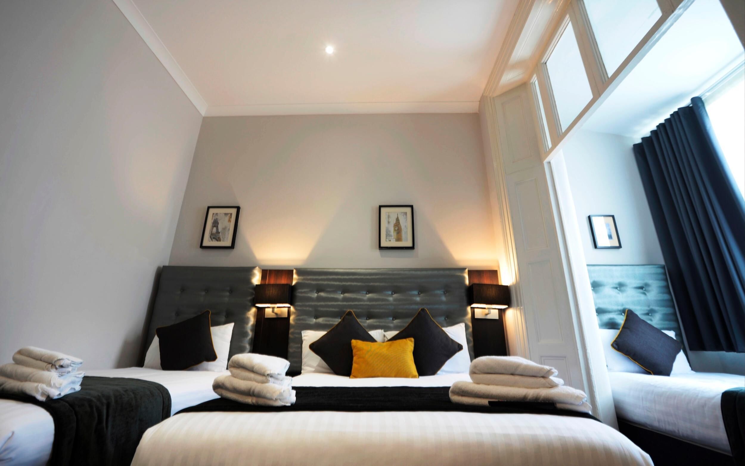 Select Comfort beds, in-room safe, desk, soundproofing