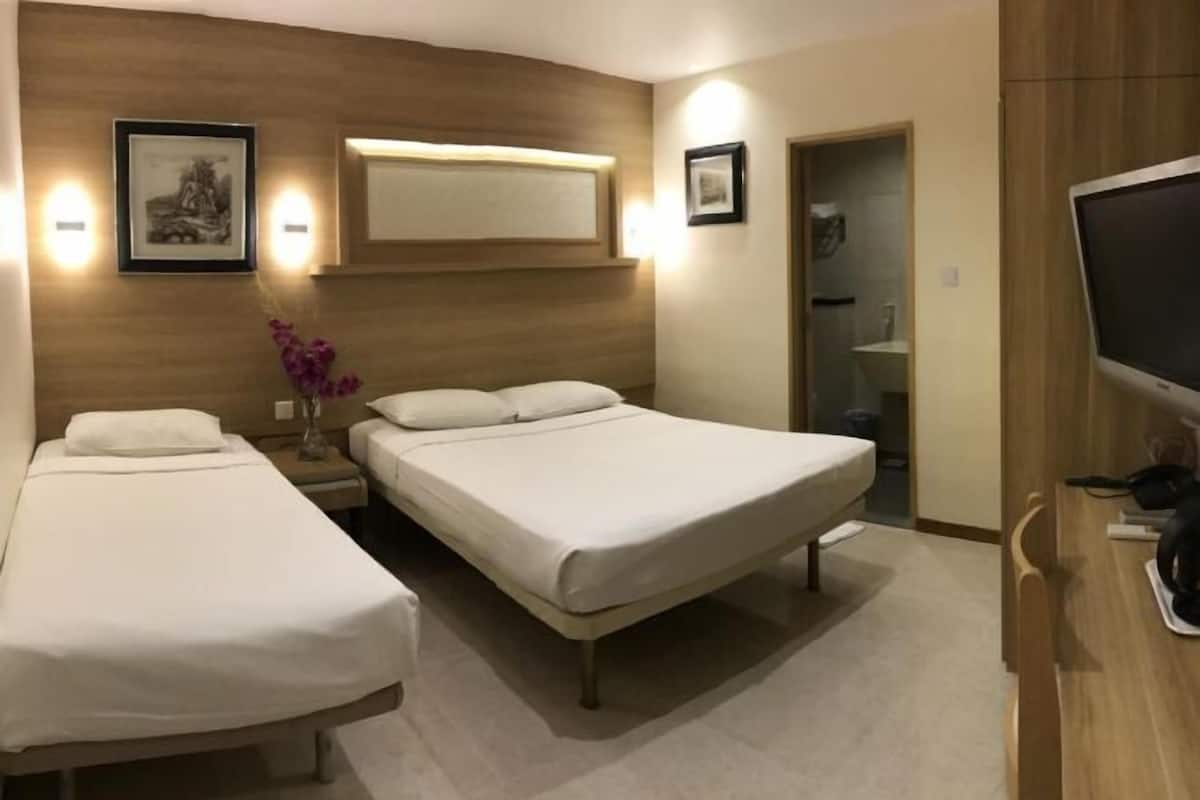 In-room safe, desk, blackout curtains, iron/ironing board (on request)