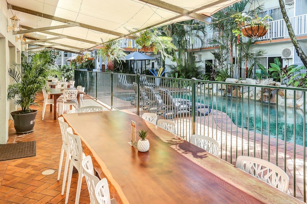 Outdoor banquet area