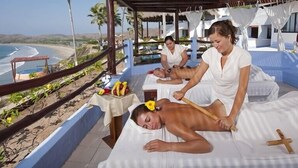 A beachside spa with a massage area overlooking the ocean. - Hotel Punta Serena & Resorts- Couples Only (Tenacatita)