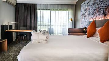 In-room safe, desk, laptop workspace, blackout drapes