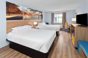 Room, 2 Queen Beds, Non Smoking | Desk, iron/ironing board, free WiFi, bed sheets