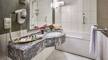 Free toiletries, hair dryer, slippers, bidet