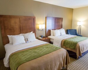 Standard Room, 2 Queen Beds, Non Smoking | Premium bedding, desk, blackout drapes, iron/ironing board
