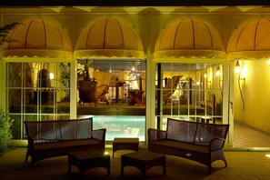 Indoor pool, open 6:30 AM to 9:00 PM, pool loungers