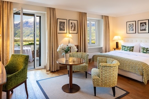 Chambre Double Panoramique, non-fumeurs, vue montagne | Draps en coton égyptien, literie de qualité supérieure