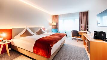 In-room safe, desk, laptop workspace, soundproofing