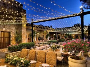 Outdoor banquet area