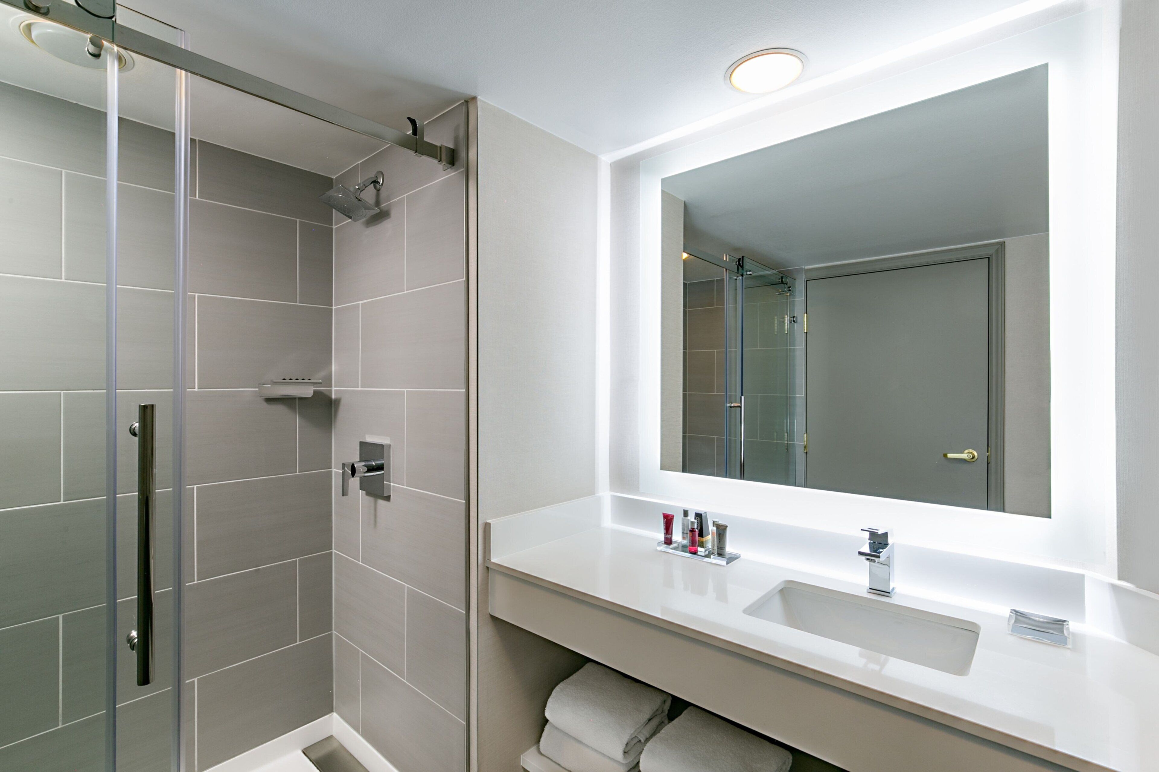 free toiletries, hair dryer, towels