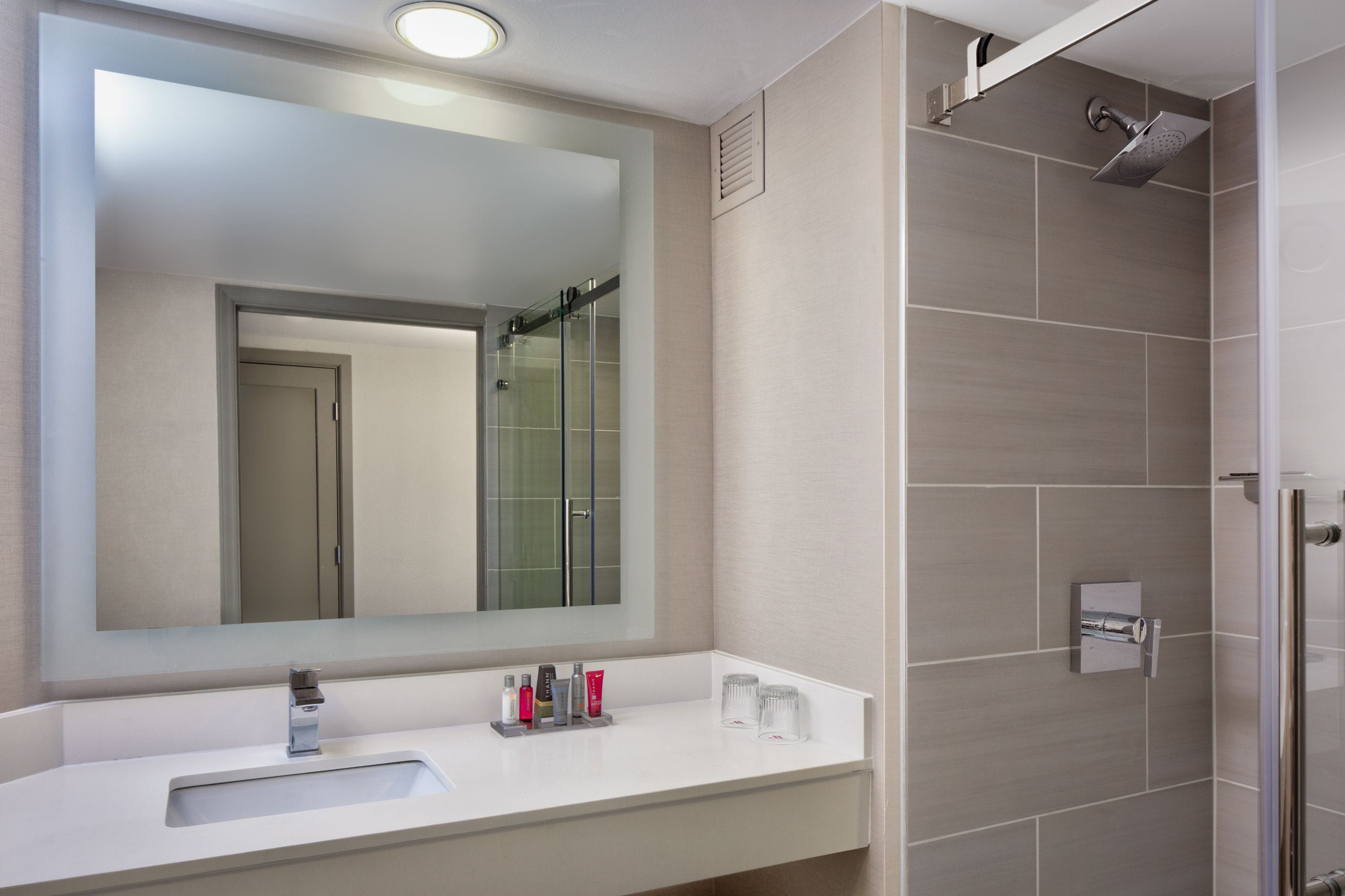 free toiletries, hair dryer, towels