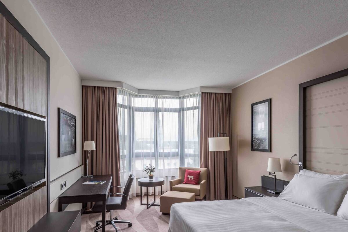 executive room, 1 queen bed, non smoking | 1 bedroom, premium bedding, in-room safe, desk