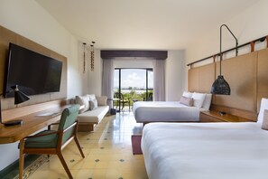 Room, 2 Double Beds, Non Smoking, Ocean View (Balcony) | Premium bedding, minibar, in-room safe, desk