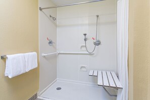 Standard Room, 2 Queen Beds, Accessible | Bathroom | Combined shower/tub, free toiletries, hair dryer, towels