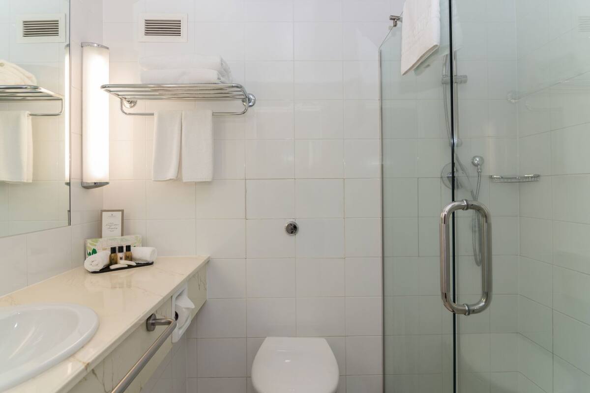 Kylpyhuone | Suihku, ympäristöystävälliset hygieniatuotteet, hiustenkuivaaja