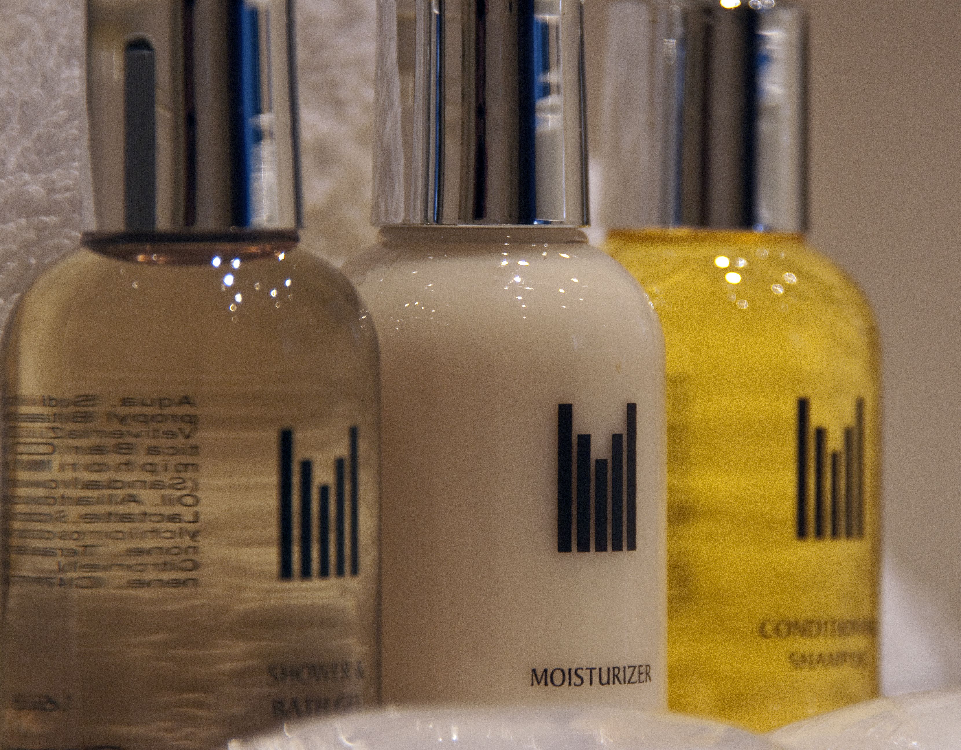 free toiletries, hair dryer, bathrobes, towels